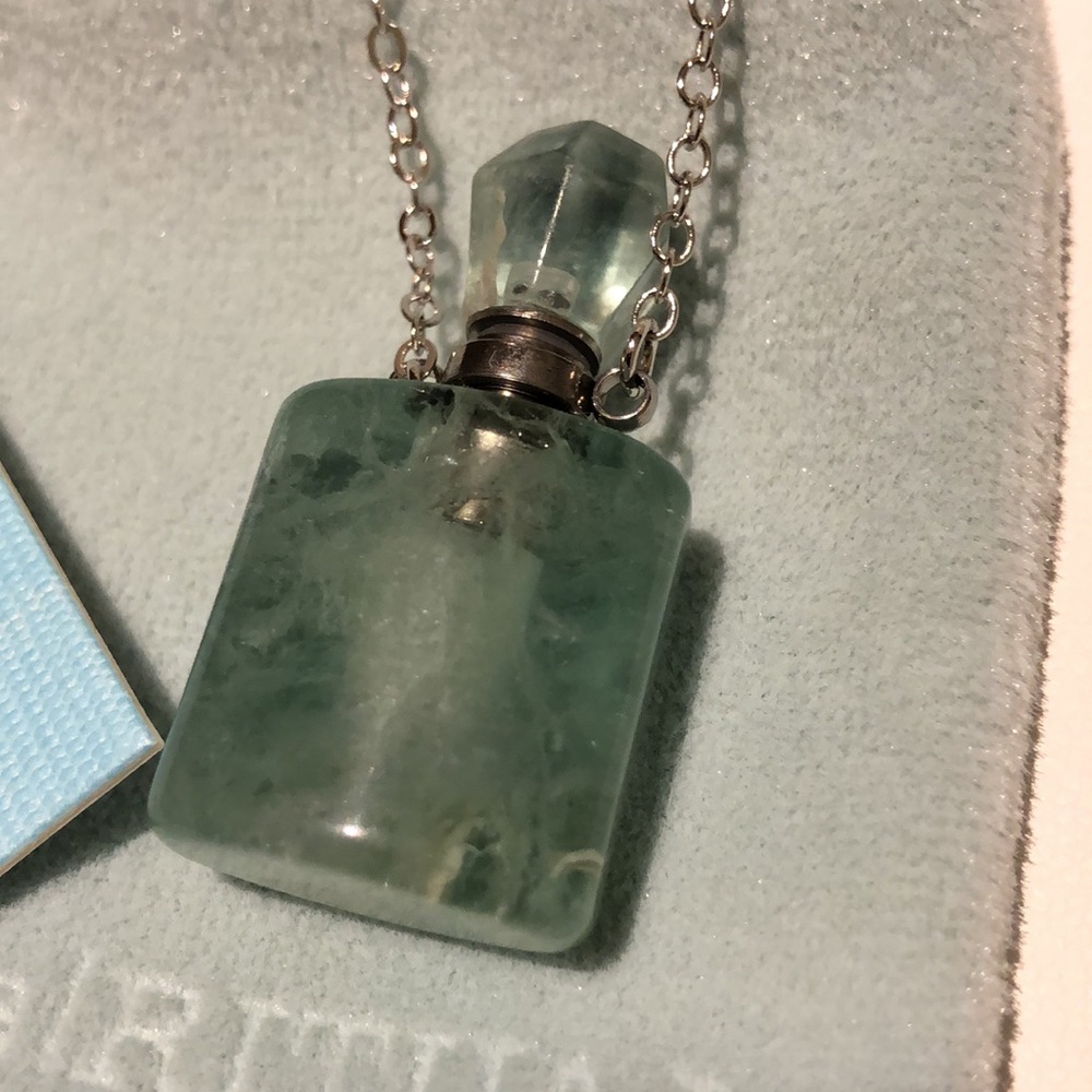 Essential Ritual Green Fluorite Silver Tone Purification & Balance Necklace